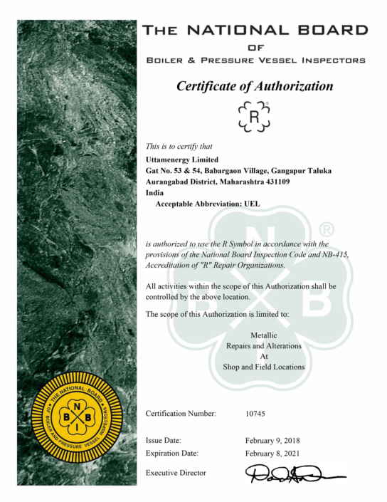 Asme R Form About Us - Uttamenergy Limited